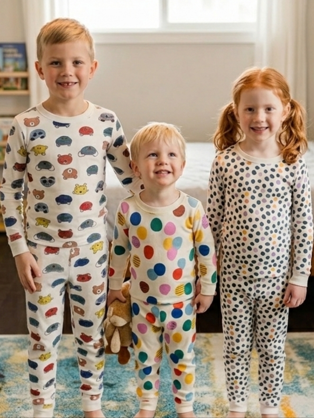 Hanna Andersson Kids Cotton Long Pajamas Spots Dots Girls Size 120 6 7 - Picture 8 of 8